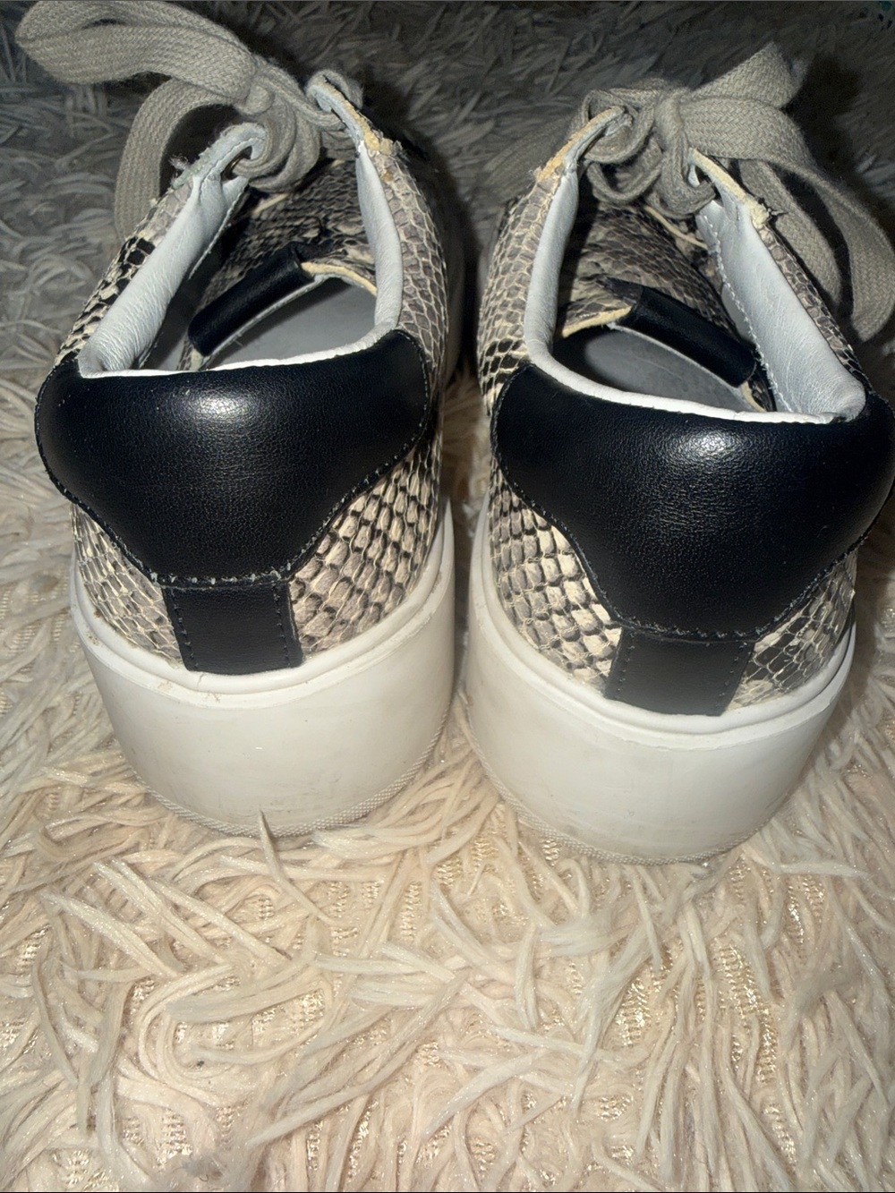 Greats Brooklyn Snakeskin Print Platform Sneakers - 6 - Picture 5 of 8